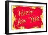 Happy New Year, Red and Gold-null-Framed Art Print