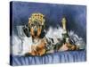 Happy New Year with Party Hat-Barbara Keith-Stretched Canvas