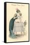 Happy New Year, Woman Kissing Cherub-null-Framed Stretched Canvas