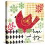 Happy Noel Cardinal-Annie LaPoint-Stretched Canvas