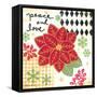 Happy Noel Poinsettia-Annie LaPoint-Framed Stretched Canvas