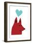 Happy Red Dog-Carla Martell-Framed Premium Giclee Print