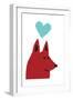 Happy Red Dog-Carla Martell-Framed Premium Giclee Print