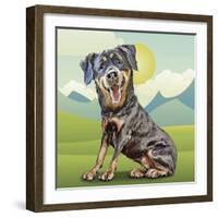 Happy Rottie-Kim Curinga-Framed Art Print