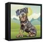 Happy Rottie-Kim Curinga-Framed Stretched Canvas