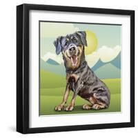 Happy Rottie-Kim Curinga-Framed Art Print