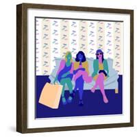 Happy Shoppers-Claire Huntley-Framed Giclee Print