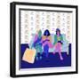Happy Shoppers-Claire Huntley-Framed Giclee Print