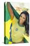 Happy Smiling Brazil Soccer Football Fan.... (Brazil World Cup Finals 2014)-BCFC-Stretched Canvas