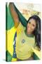 Happy Smiling Brazil Soccer Football Fan.... (Brazil World Cup Finals 2014)-BCFC-Stretched Canvas