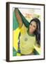 Happy Smiling Brazil Soccer Football Fan.... (Brazil World Cup Finals 2014)-BCFC-Framed Photographic Print