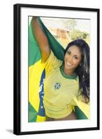 Happy Smiling Brazil Soccer Football Fan.... (Brazil World Cup Finals 2014)-BCFC-Framed Photographic Print