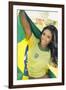 Happy Smiling Brazil Soccer Football Fan.... (Brazil World Cup Finals 2014)-BCFC-Framed Photographic Print