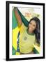 Happy Smiling Brazil Soccer Football Fan.... (Brazil World Cup Finals 2014)-BCFC-Framed Photographic Print