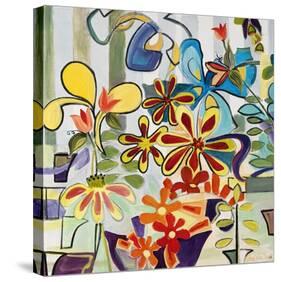 Happy Snappy Garden-Joan Elan Davis-Stretched Canvas