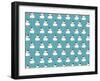 Happy Snow Man Turquoise Pattern 1-Anne Cote-Framed Giclee Print