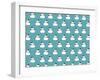 Happy Snow Man Turquoise Pattern 1-Anne Cote-Framed Giclee Print