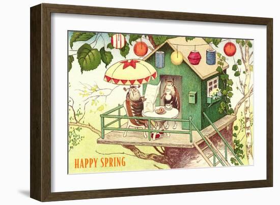 Happy Spring, Beetles at Breakfast-null-Framed Art Print
