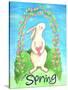 Happy Spring Bunny-Melinda Hipsher-Stretched Canvas