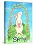 Happy Spring Bunny-Melinda Hipsher-Stretched Canvas