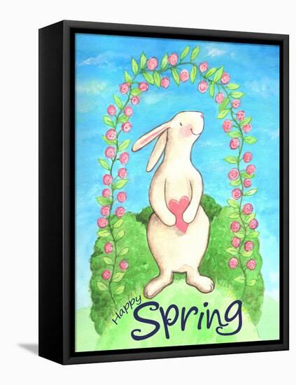 Happy Spring Bunny-Melinda Hipsher-Framed Stretched Canvas