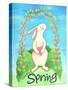 Happy Spring Bunny-Melinda Hipsher-Stretched Canvas