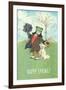 Happy Spring, Dressed Frog and Dog-null-Framed Art Print