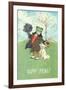 Happy Spring, Dressed Frog and Dog-null-Framed Art Print