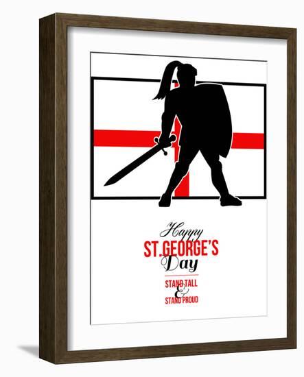 Happy St George Day Stand Tall and Proud Greeting Card-patrimonio-Framed Art Print