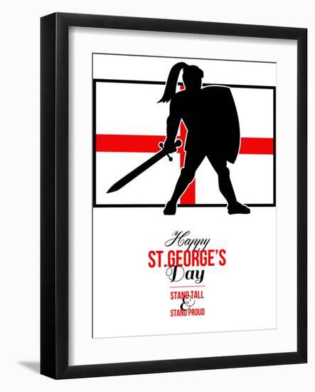 Happy St George Day Stand Tall and Proud Greeting Card-patrimonio-Framed Art Print