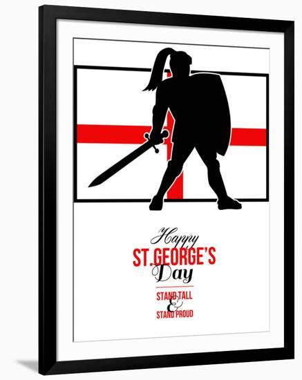 Happy St George Day Stand Tall and Proud Greeting Card-patrimonio-Framed Art Print