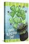 Happy St Patrick Hat Clover 2-Melinda Hipsher-Stretched Canvas