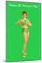 Happy St. Patrick's Day, Bikini Girl-null-Mounted Art Print