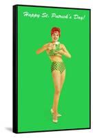 Happy St. Patrick's Day, Bikini Girl-null-Framed Stretched Canvas