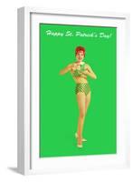 Happy St. Patrick's Day, Bikini Girl-null-Framed Art Print