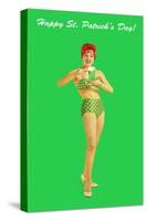 Happy St. Patrick's Day, Bikini Girl-null-Stretched Canvas