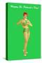 Happy St. Patrick's Day, Bikini Girl-null-Stretched Canvas