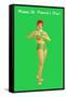 Happy St. Patrick's Day, Bikini Girl-null-Framed Stretched Canvas