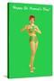 Happy St. Patrick's Day, Bikini Girl-null-Stretched Canvas