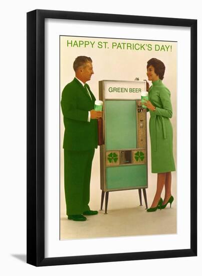 Happy St. Patrick's Day, Green Beer Vending Machine-null-Framed Art Print