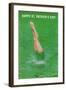 Happy St. Patrick's Day, Woman Diving into Green-null-Framed Art Print