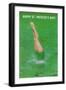 Happy St. Patrick's Day, Woman Diving into Green-null-Framed Art Print