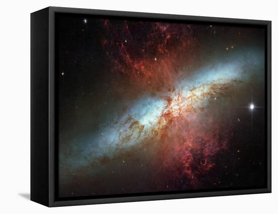 Happy Sweet Sixteen Hubble Telescope Starburst Galaxy M82 Space Photo Art Poster Print-null-Framed Stretched Canvas