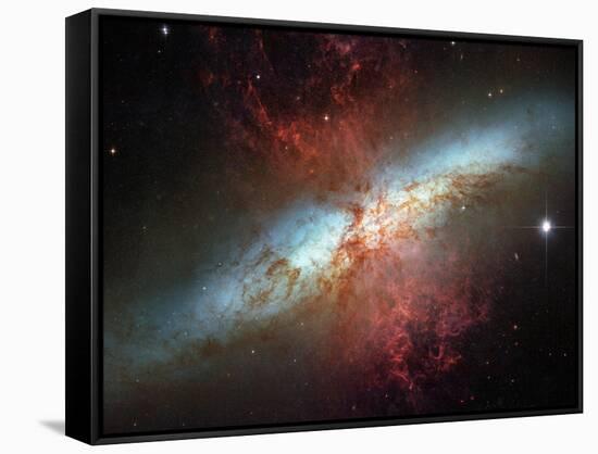 Happy Sweet Sixteen Hubble Telescope Starburst Galaxy M82 Space Photo Art Poster Print-null-Framed Stretched Canvas