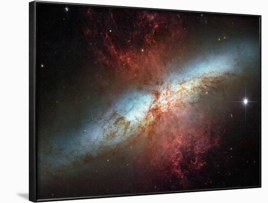 Happy Sweet Sixteen Hubble Telescope Starburst Galaxy M82 Space Photo Art Poster Print-null-Framed Poster