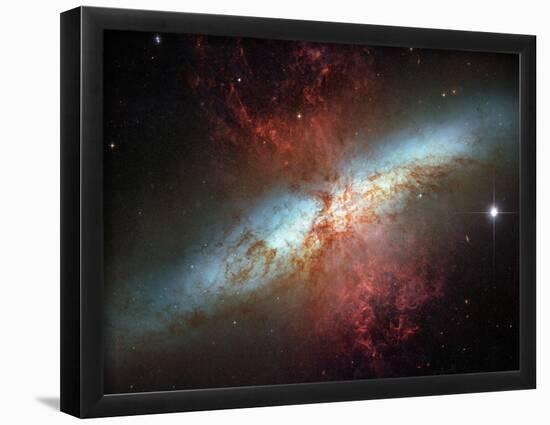 Happy Sweet Sixteen Hubble Telescope Starburst Galaxy M82 Space Photo Art Poster Print-null-Framed Poster