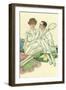 Happy Tennis Couple-null-Framed Art Print