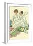 Happy Tennis Couple-null-Framed Art Print