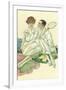 Happy Tennis Couple-null-Framed Art Print