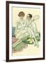 Happy Tennis Couple-null-Framed Art Print